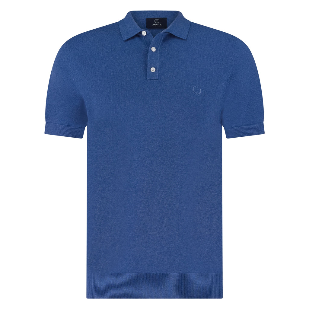 Polo's korte mouw blauw Marco Manzini