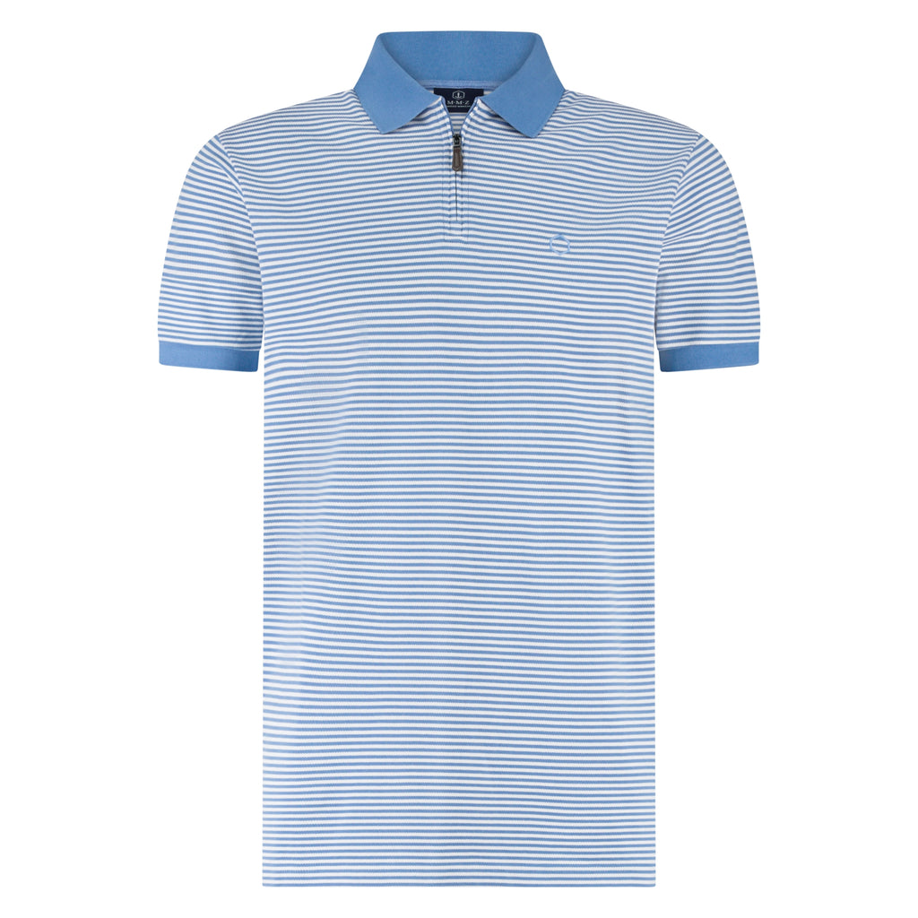 Polo's korte mouw blauw Marco Manzini