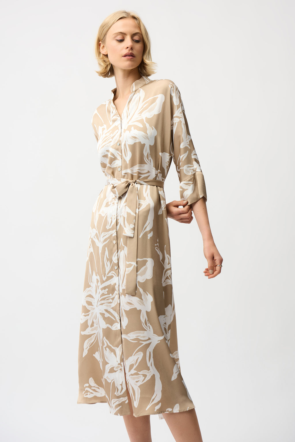 Jurken lange mouw beige Joseph Ribkoff