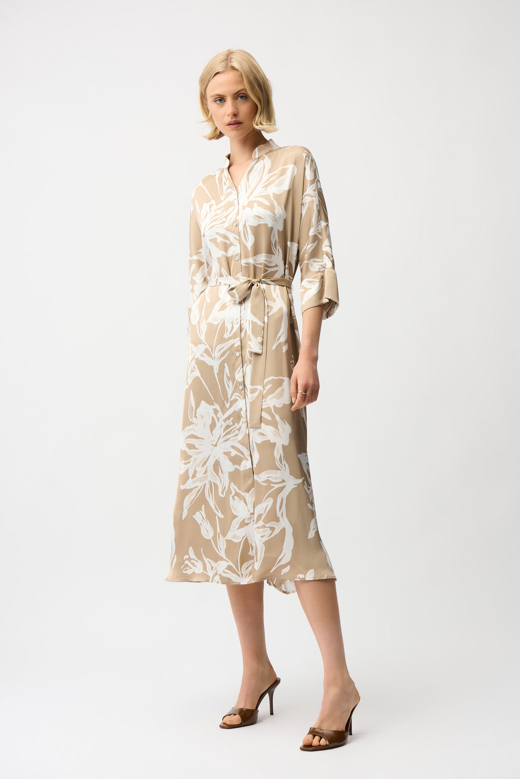 Jurken lange mouw beige Joseph Ribkoff