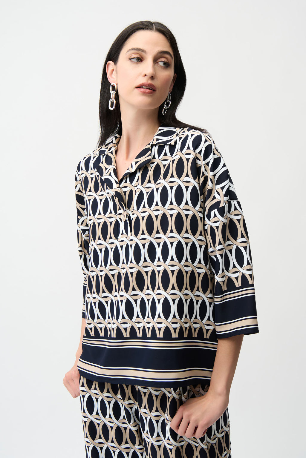 Blouses lange mouw navy Joseph Ribkoff