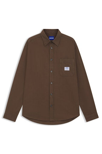 Hemden lange mouw bruin HUGO BLUE