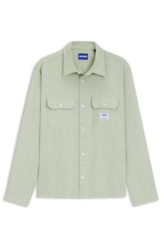 Hemden lange mouw groen HUGO BLUE