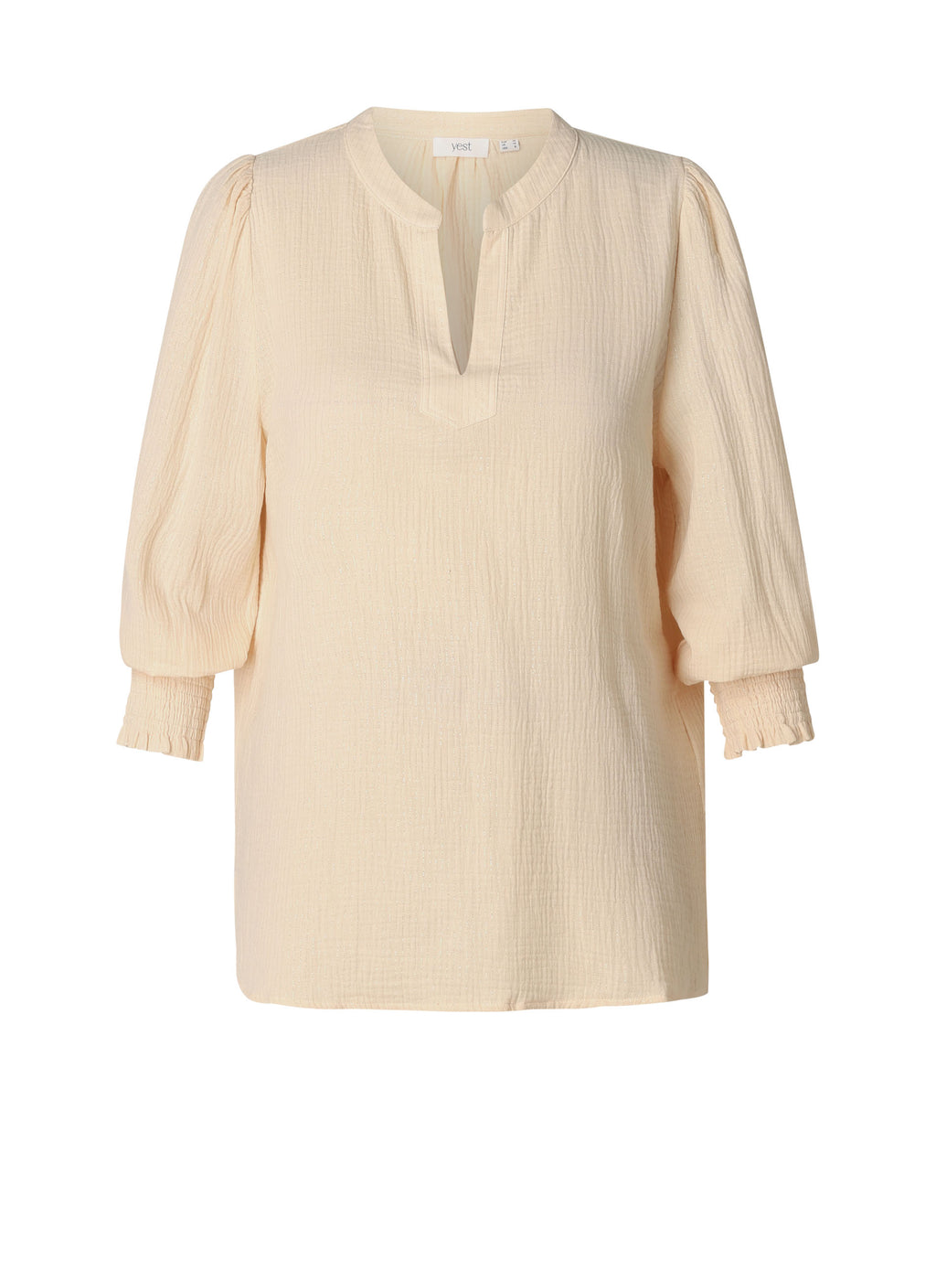 Blouses lange mouw beige yest curve