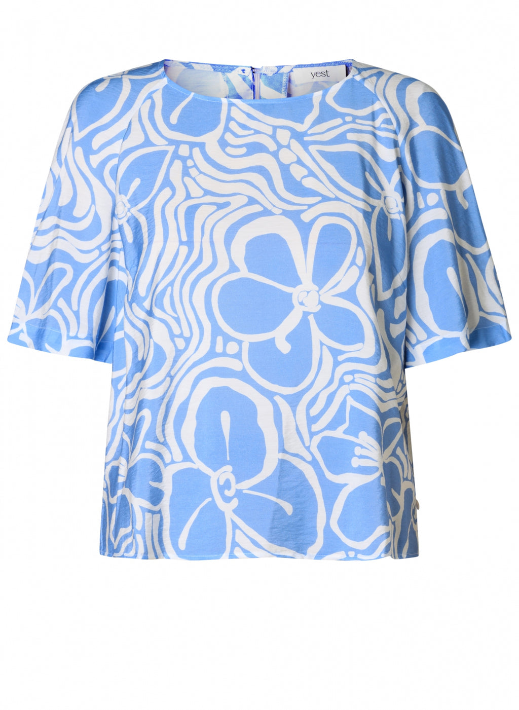 Blouses korte mouw blauw yest curve