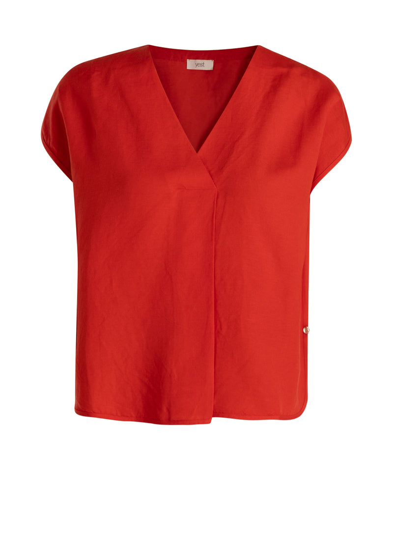 Blouses korte mouw rood yest curve