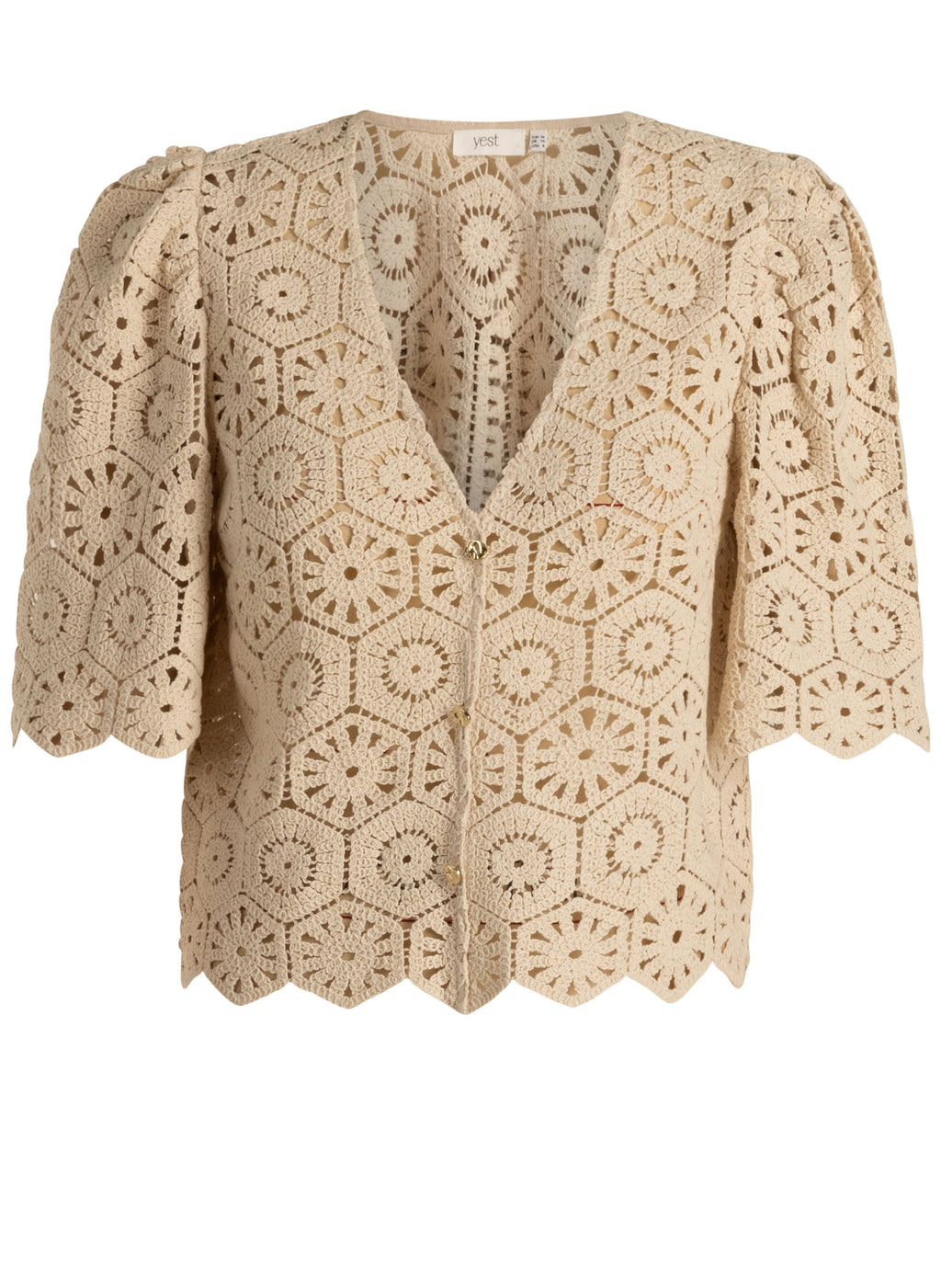 Blouses korte mouw beige yest curve