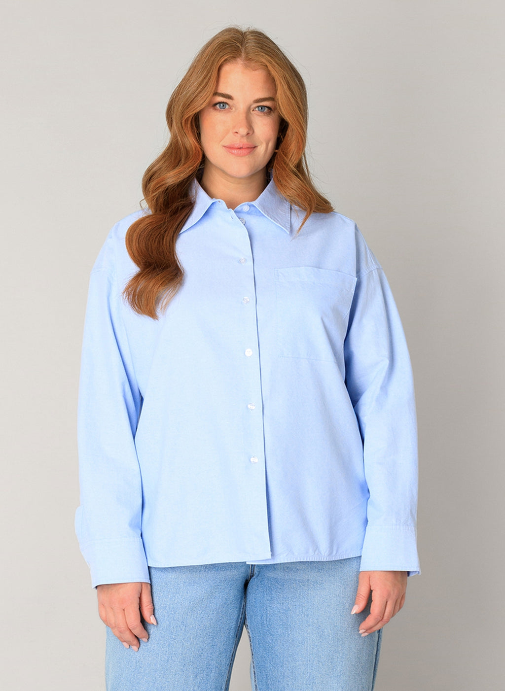 Blouses lange mouw blauw yest curve