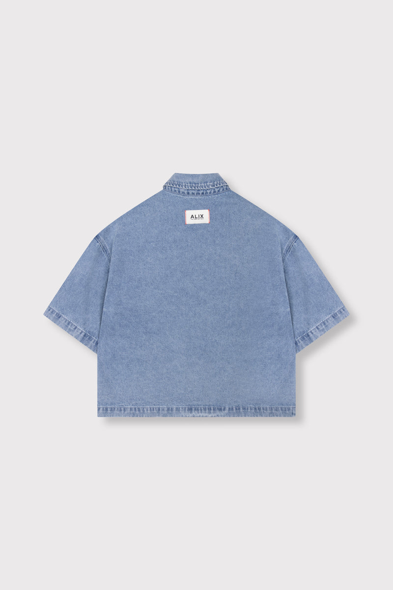 Blouses korte mouw blauw ALIX The Label