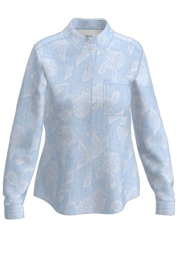 Blouses lange mouw blauw Bianca