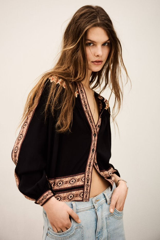 Blouses lange mouw zwart ba&sh