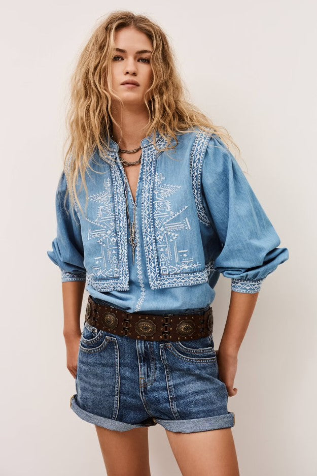Blouses lange mouw blauw ba&sh