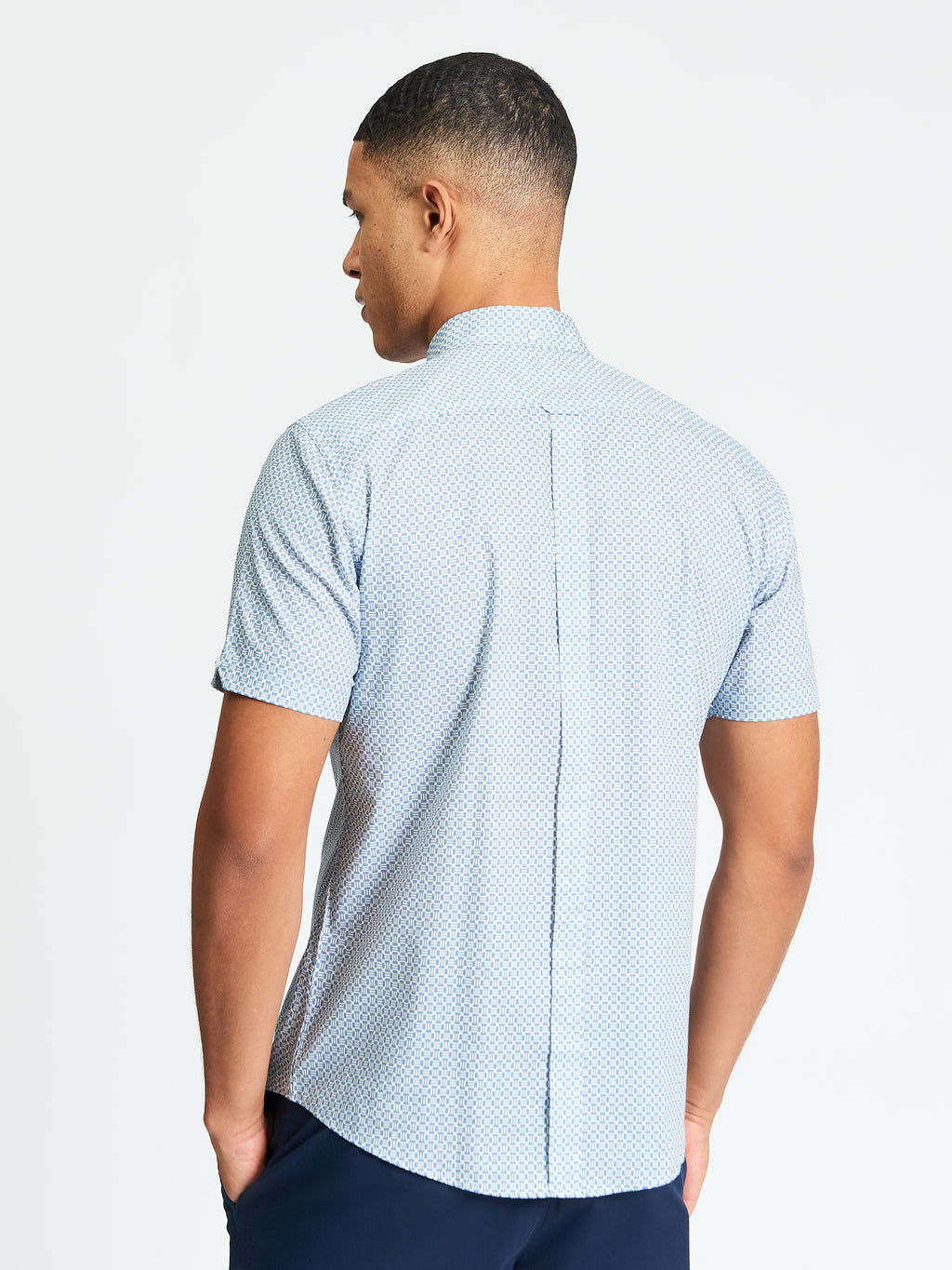 Hemden korte mouw blauw Ben Sherman
