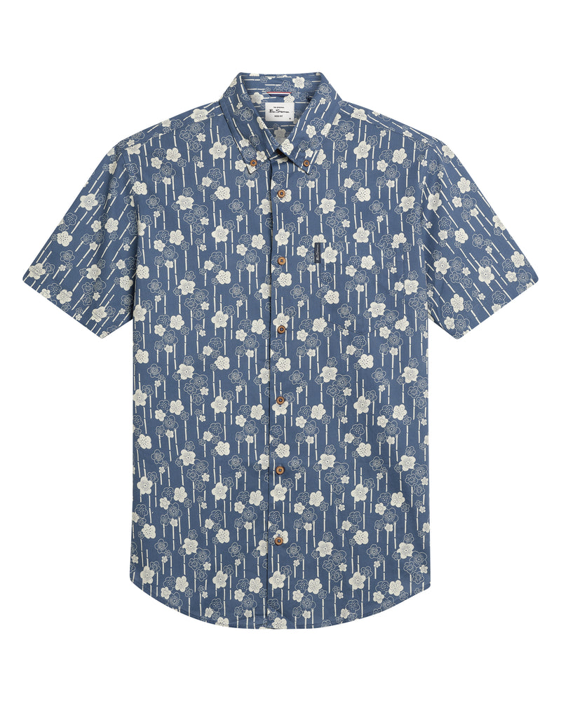 Hemden korte mouw blauw Ben Sherman