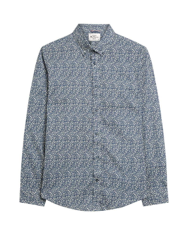 Hemden lange mouw blauw Ben Sherman