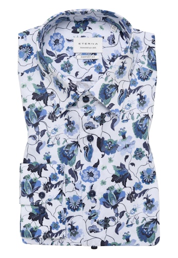Hemden lange mouw blauw ETERNA