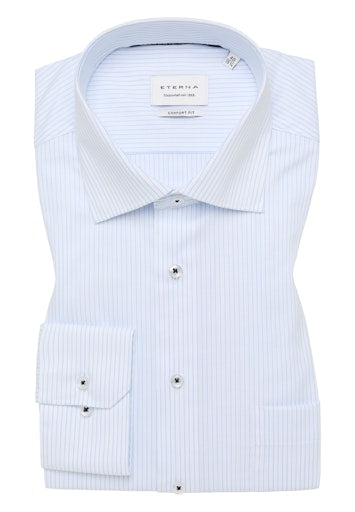 Hemden lange mouw blauw ETERNA