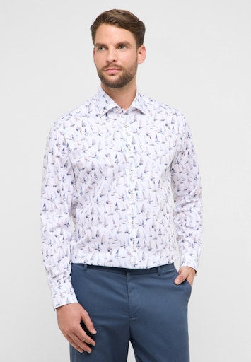 Hemden lange mouw blauw ETERNA