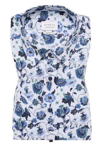 Hemden korte mouw blauw ETERNA