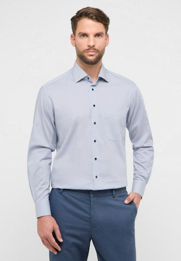 Hemden lange mouw blauw ETERNA