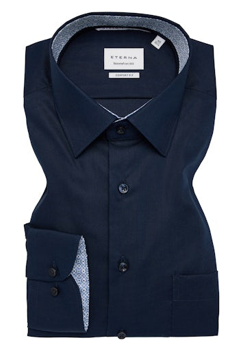 Hemden lange mouw navy ETERNA