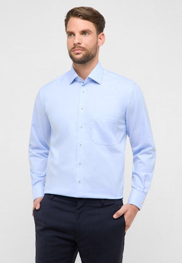 Hemden lange mouw blauw ETERNA