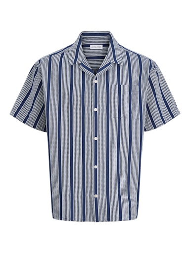 Hemden korte mouw blauw JACK & JONES