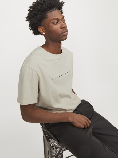 T-shirts korte mouw beige JACK & JONES