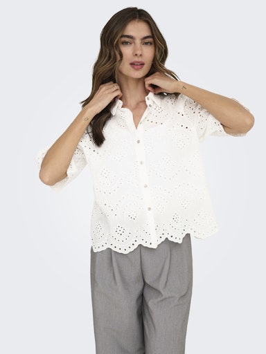 Blouses korte mouw beige ONLY