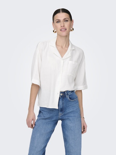 Blouses korte mouw beige ONLY