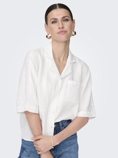 Blouses korte mouw beige ONLY