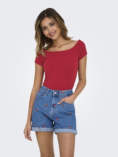 T-shirts korte mouw rood ONLY