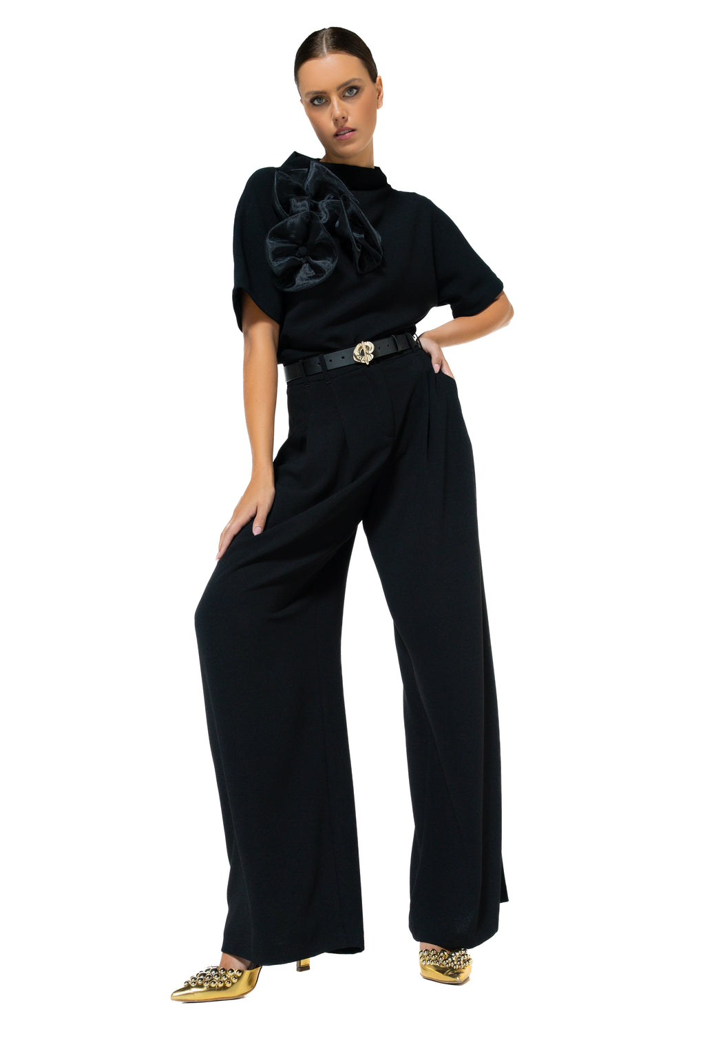 Blouses korte mouw zwart Caroline Biss