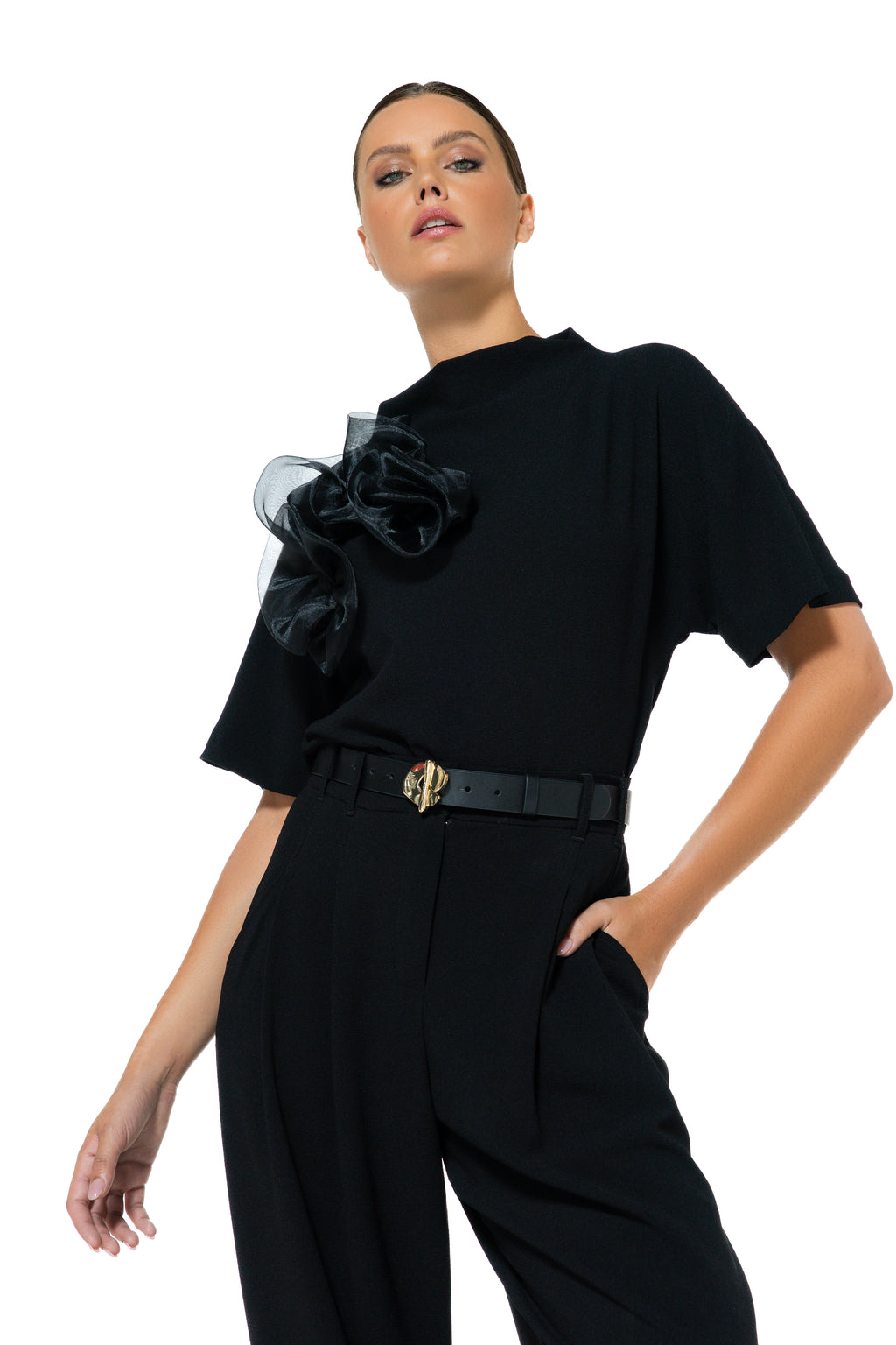 Blouses korte mouw zwart Caroline Biss