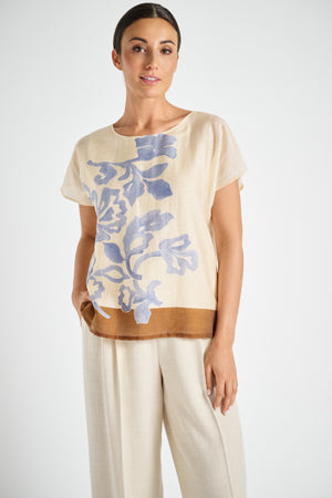 Blouses korte mouw blauw Marie Méro