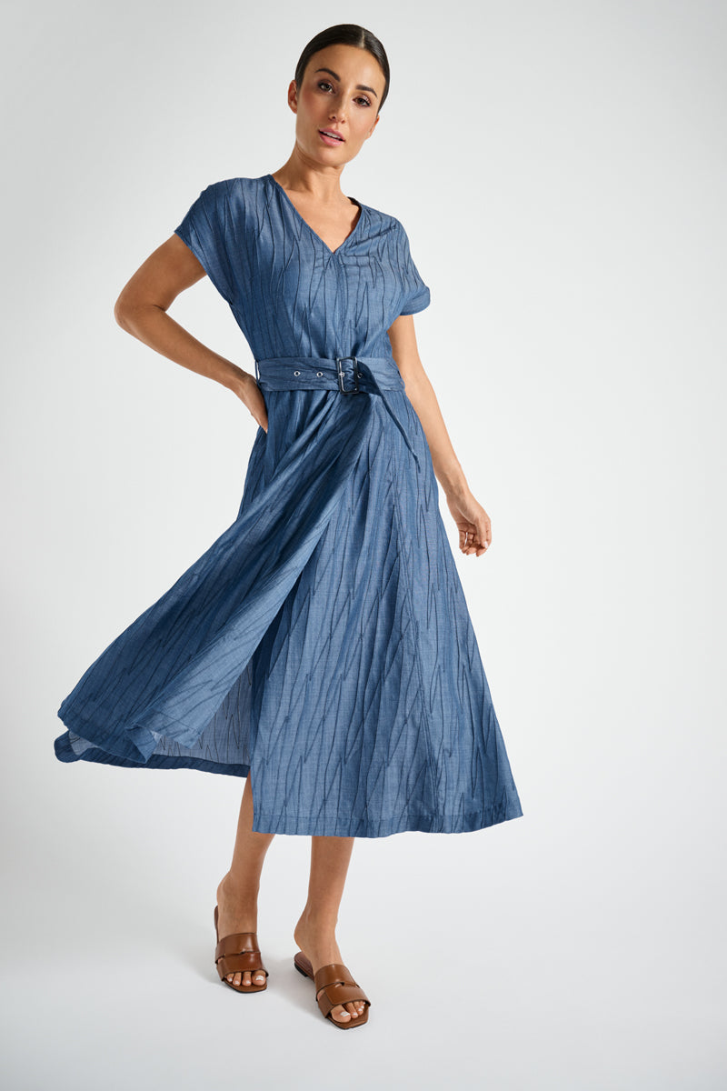 Jurken korte mouw blauw Marie Méro