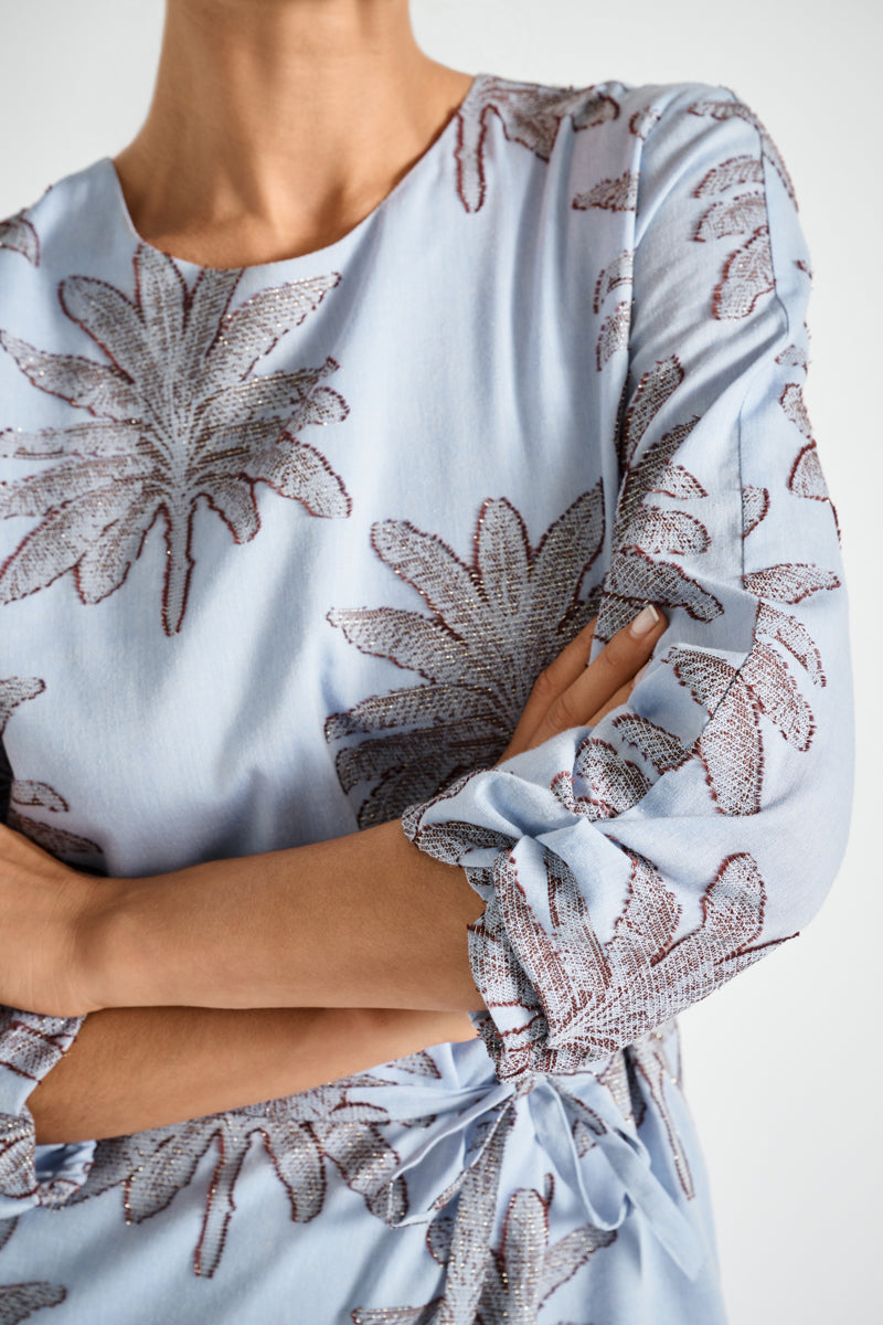 Jurken korte mouw blauw Marie Méro