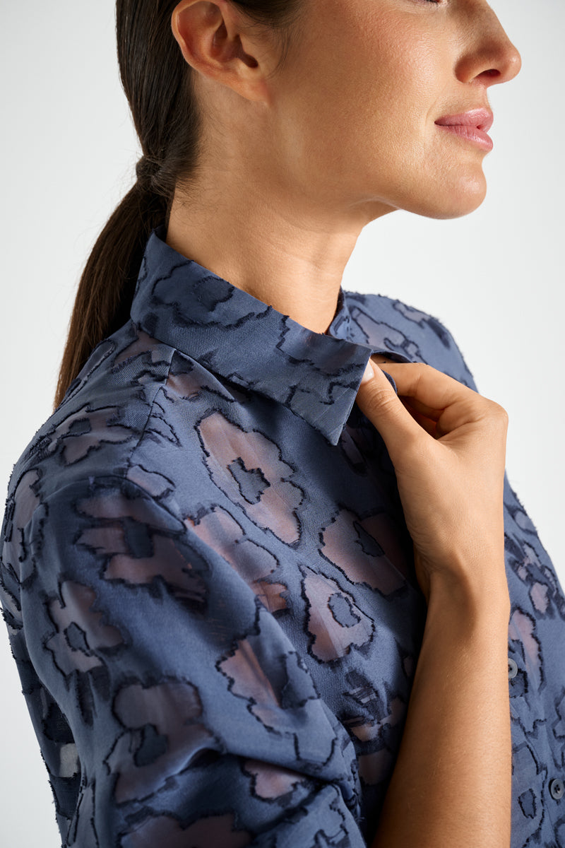 Blouses lange mouw blauw Marie Méro