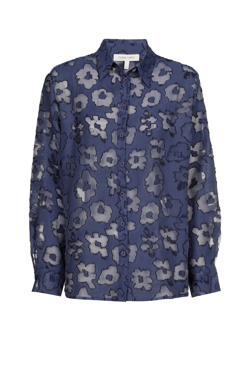 Blouses lange mouw blauw Marie Méro