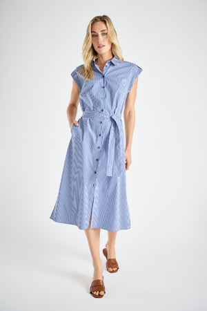 Jurken korte mouw blauw Marie Méro
