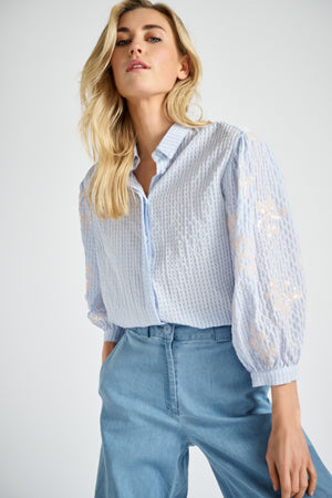 Blouses lange mouw blauw Marie Méro