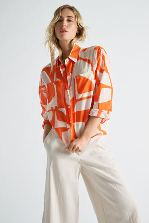 Blouses lange mouw oranje Marie Méro