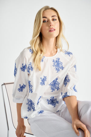 Blouses lange mouw blauw Marie Méro