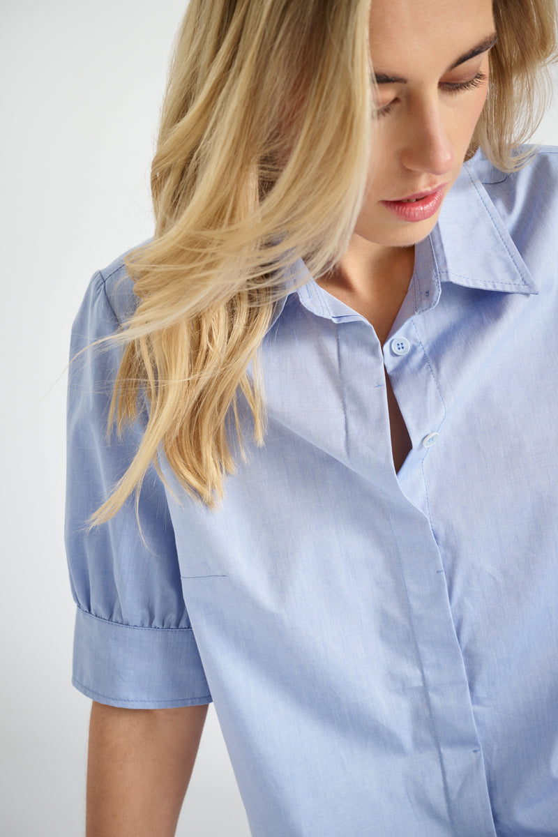 Blouses korte mouw blauw Marie Méro