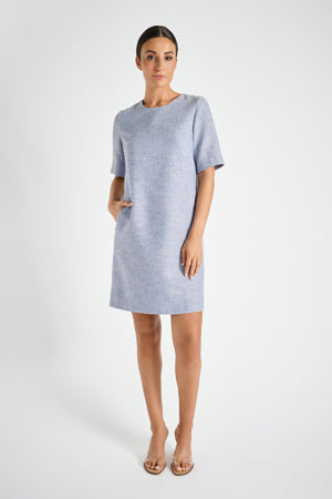 Jurken korte mouw blauw Marie Méro