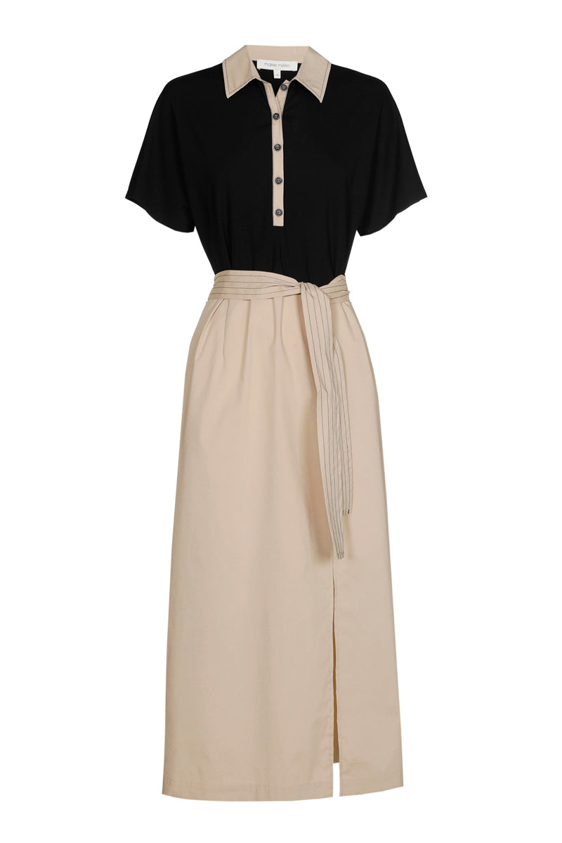 Jurken korte mouw beige Marie Méro
