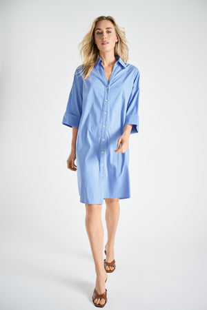 Jurken korte mouw blauw Marie Méro