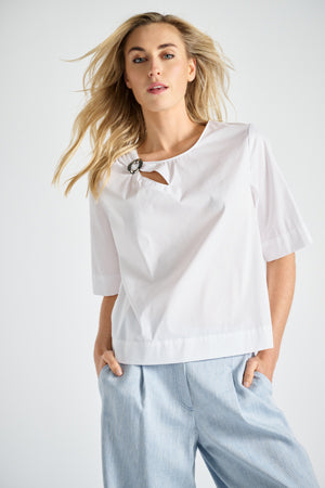 Blouses korte mouw wit Marie Méro
