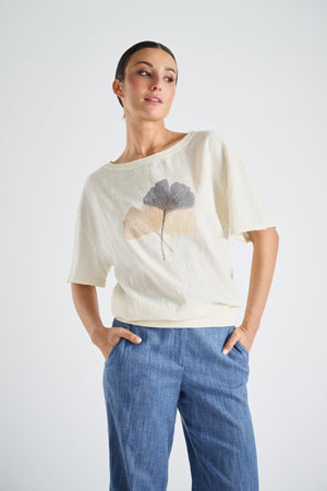 T-shirts lange mouw beige Marie Méro