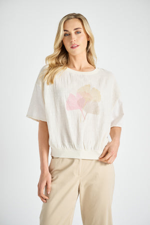 T-shirts lange mouw beige Marie Méro